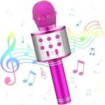 Microphone sans fil karaok - atopdream - violet - usb - bluetooth - enfants 3 - 12 ans