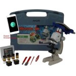 Microscope 1200x akor - base mtal - support smartphone - 3 positions de grossissement