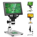 Microscope num�rique 16 langues zoom continu 1200x �cran lcd hd 1080p enregistrement photo / vid�o atterie ...