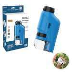 Microscope portable enfant - hawuj - optique science bleu - pour observation
