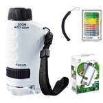 Microscope portatif - amoune - mod�le 60 - 120x - 12 lames - led - pour enfants