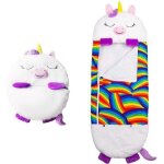 Sac de couchage enfant - happy nappers - 137x50cm - coton - oreiller intgr - blanc