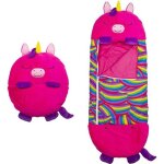 Sac de couchage enfant - happy nappers - rose rouge - 50x137cm - coton - avec oreiller Sac de couchage enfant - happy nappers - rose rouge - 50x137cm - coton - avec oreiller