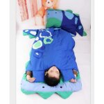 Mignon sac de couchage enfant duvet enfant avec oreiller 140 * 60cm (dinosaure bleu) convient aux enfants ...