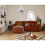 Milan - canap� dangle r�versible 4 places - convertible avec coffre - en velours textur� - terracotta ...