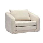 Miliboo - fauteuil convertible en tissu effet velours textur� beige mahaut