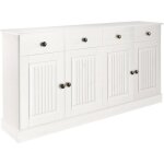 Mille - buffet avec 4 portes et 2 tiroirs en pin laqu� blanc