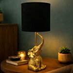 Milton & oldbrook lampe de table elephant or