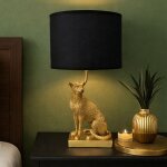 Milton & oldbrook lampe de table leopard or