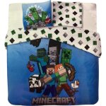 Minecraft - parure de lit double - housse de couette 240x220 cm + 2 taies - 65x65 cm - neuf - coton. ...