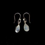 Mineral import - boucles doreilles en pierre de lune goutte deau facette mini - argent sterling 925 ...