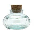 Mini bocal - graine cr�ative - calebasse - verre recycl� - bouchon en li�ge - 6 cm de hauteur