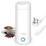 Mini bouilloire electrique de voyage 3 en 1 mini thermos 3 minutes de cuisson rapide 400ml bouilloire ...