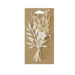 Mini bouquet de fleurs s�ch�es sur carte naturel beige ivoire cr�me �cru naturel taupe