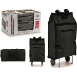 Mini caddie chariot de courses sac  provision noir 2 roulettes 50x32x15cm