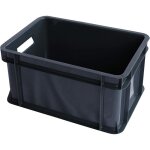 Mini caisse rangement plastique anthracite artecsis - 11l - 35x24x18cm - bac plastique - rangement bureau ...