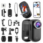 Mini cam�ra d?action 360� 1080p bodycam �tanche 30m wifi cam�ra vlog pov pour moto v�lo �quitation et ...