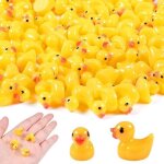 Mini canard en rsine - miniatures figurines de canard en rsine - jaune - 100 pices