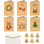 Mini cartes de nol - zgeer - 36 enveloppes et autocollants - carte postale plie - idal pour offrir ...