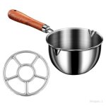 Mini casserole avec bec verseur double de fusion de beurre de lait pour faire des sauces s avec support ...