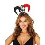 Mini chapeau bouffon rouge et noir adulte