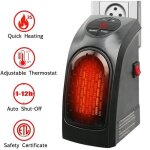 Chauffage dappoint - cramique - mini chauffage personnel - 400w - thermostat electronique - noir