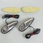 Mini clignotant goute deau chrom� � led auto pour moto scooter quad feu d�coratif - mfpn : 9029chw - ...