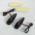 Mini clignotant goute deau carbone orange fum� � led pour moto scooter feu d�coratif - mfpn : 9029cf ...