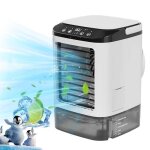 Mini climatiseur portable 900ml - rafra�chisseur dair - 3 vitesses - feuilles en haut et en bas - silencieux ...