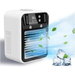 Mini climatiseur portable rechargeable - rafra�chisseur dair 2 vitesses avec brumisateur et �cran - pour ...