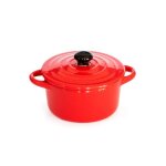 Mini cocotte double poign�es avec couvercle - rouge