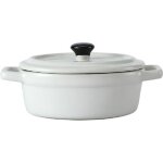Mini cocotte ovale blanche avec couvercle et poignées hobbycook Mini cocotte ovale blanche avec couvercle et poignées hobbycook