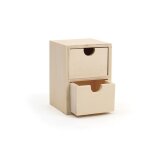 Mini commode 2 tiroirs en bois 11 cm Mini commode 2 tiroirs en bois 11 cm