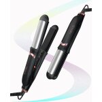 Mini fer � lisser en c�ramique - estampille - 2 en 1 lisseur et boucleur - chauffage rapide ptc - temp�rature ...