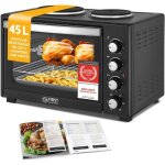 Mini - four avec plaques de cuisson 45l 3200 w - four � pizza jusqu� 230�c & rev�tement antiadh�sif - ...