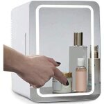 Mini frigo cosm�tique portablepanneau verre + �clairage ledavec r�glage chaud et froidpour le maquillage8 ...