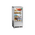 Mini frigo vitrine � poser - bartscher - 78 litres - argent - consommation d�nergie 180 watt