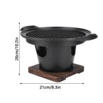 Mini gril de barbecue portable - sans fumée - aluminium + bois - 26x21x12. 5cm Mini gril de barbecue portable - sans fumée - aluminium + bois - 26x21x12. 5cm