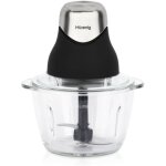 Mini hachoir lectrique - h. koenig - leo8 - 320 w - bol en verre 1 l - lames en acier inoxydable - noir ...