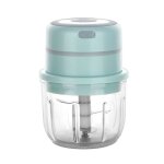 Mini hachoir �lectrique sans fil - mlbq - 300 ml - verre vert - lame en acier inoxydable - portable - ...