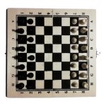 Mini jeu déchecs de voyage en bois 21x21cm pliable + pièces et pions inclus Mini jeu déchecs de voyage en bois 21x21cm pliable + pièces et pions inclus