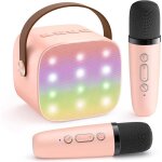 Mini machine karaok� pour enfants / adultes enceinte bluetooth avec 2 micros sans fil cadeau no�l / filles ...