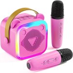 Mini machine karaok� pour enfants filles enceinte bluetooth portable avec 2 micros cadeau tendance anniversair ...