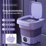 Mini machine � laver - 8 l - 10 w - lave - linge et s�che - linge combin�s - pliable - fonctionnement ...