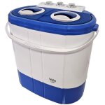 Mini machine laver portable camping 3kg lavage 1kg centrifugeuse 2 compartimen briebe wm1140 190 w blancbleu ...