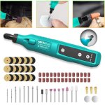 Mini outil rotatif sans fil d�tail ponceuse petit stylo de rectification ensemble avec 80accessoires ...