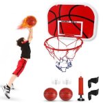 Mini panier de basket - enfant - rouge - plastique et acier - installation facile - 3 ans et plus