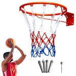 Mini panier de basket avec filet 46cm anneau de basketball mural en acier intrieur / extrieur pour ...
