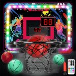 Mini panier basketball panier basket interieur mobile avec t�l�commandes et lumi�re led