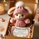 Mini peluche lapin c�lin mignon cadeau de p�quesmini lapins dans une bo�te soutien �motionnel poche positive ...